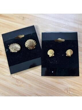 Gold Vintage Seashell Earrings